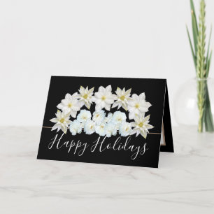 Cartão Belo Buquê Floral Branco Férias Flores