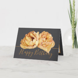 Cartão Belo Cream Peony Chic Buquê Floral Aniversário