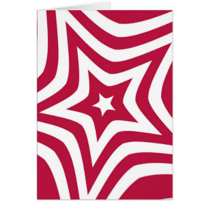 Cartão Belo Design de Estrela Adorável em Vermelho e Bran