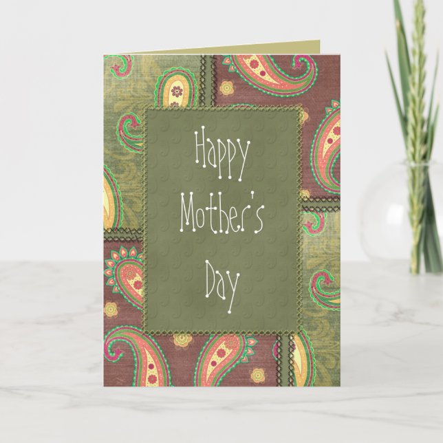 Cartão Belo design de Paisley Birthday (Frente)