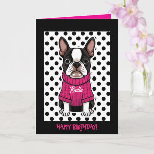 Cartão Belo dia de aniversário personalizado terrier de B
