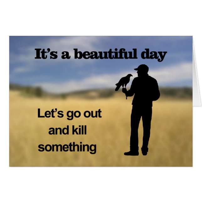 Cartão Belo dia para Falconry (Frente Horizontal)