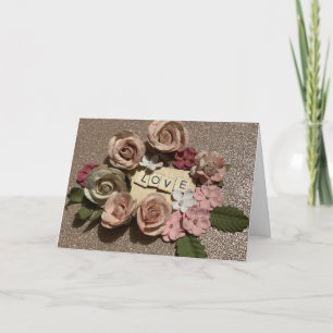 Cartão Belo e elegante amor floral e brilho