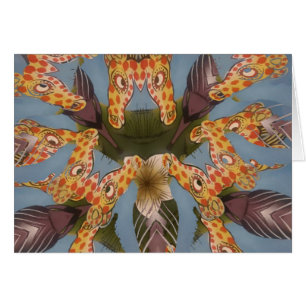 Cartão Belo e engraçado padrão de girafa africana