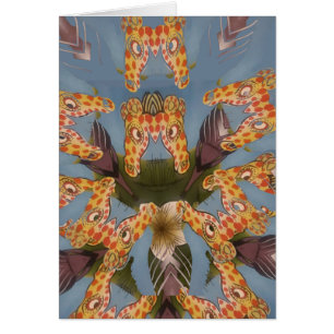 Cartão Belo e engraçado padrão de girafa africana