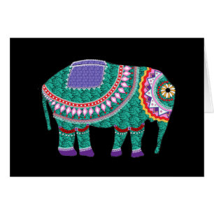 Cartão Belo Elefante Ornamentado