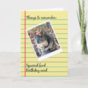 Cartão Belo Esquilo Engraçado de Aniversário em Chapéu Fp