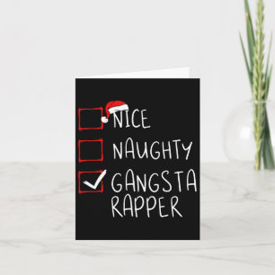 Cartão Belo Gangsta Rapper da Lista de Natal Xmas Hi