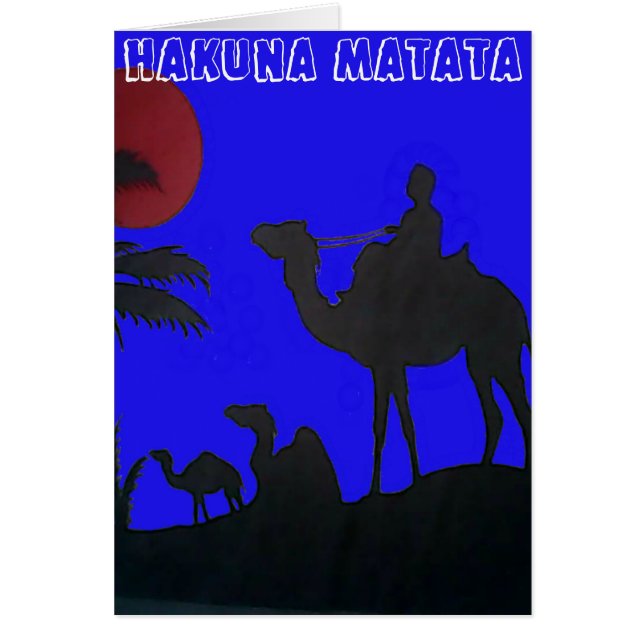 Cartão Belo Impressão de Arte Sunset Camel Safari (Frente)