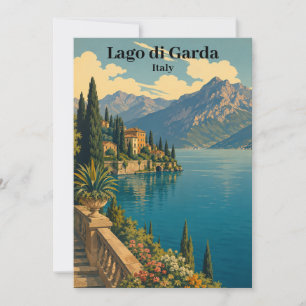 Cartão Belo Lago di Garda Itália Vintage Lago Italiano