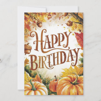 Cartão Belo Maple Leaf Autumn Fall Feliz Aniversário