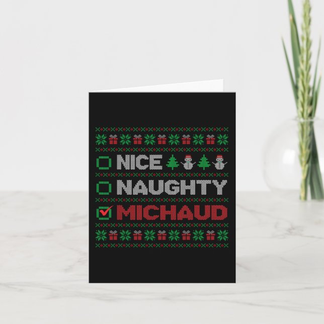 Cartão Belo MICHAUD Lista de Natal Feia (Frente)