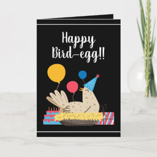 Cartão Belo Negro Engraçado Frango Humor Balões no Aniver