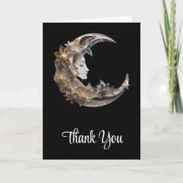 Cartão Belo rosto na lua Obrigado