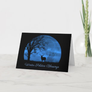 Cartão Belo Solstício de Inverno Bênçãos com Elk