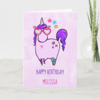 Belo Unicórnio em Óculos Formatados pelo Coração A