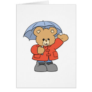 Cartão Belo Urso do Dia Chuvoso