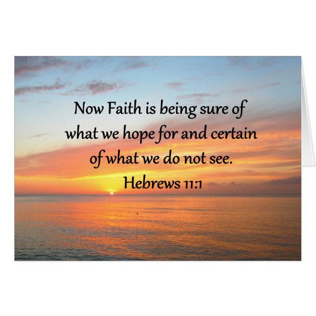 CARTÃO BELOS HEBREWS 11:1 DESIGN SUNRISE (Frente horizontal)