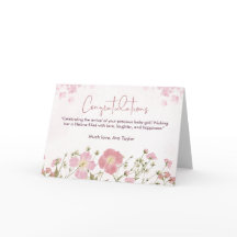 Belos Parabéns de Chá de fraldas Floral Rosa