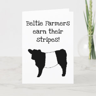 Cartão Beltie Farmers Earn their Stripes - Happy Birthday