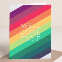 Bem feito, Rainbow| Nome Modern Stripe Happy Fun