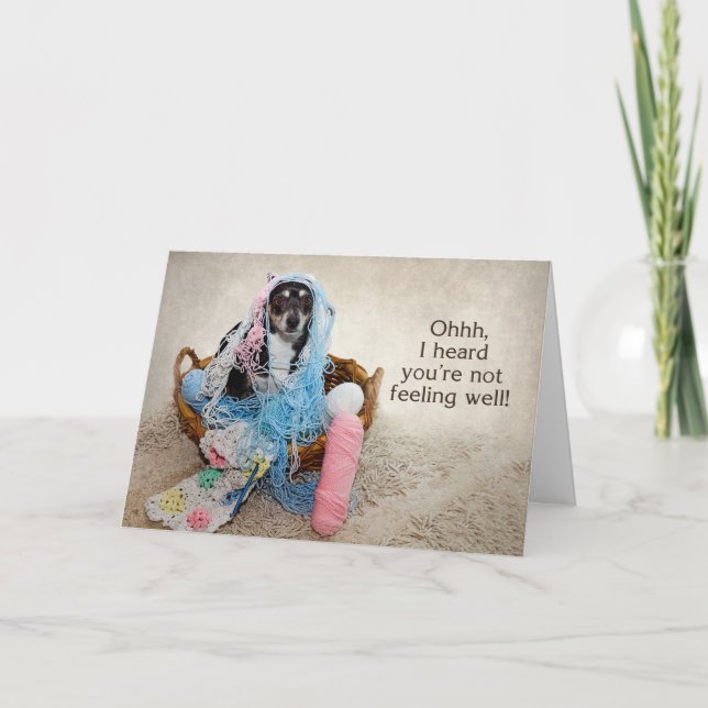 CARTÃO BEM - HUMOR - CACHORRO ENVOLVIDO EM FIOS (Frente)