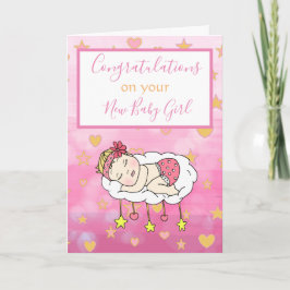 Cartão Bem-vinda à New Baby Girl
