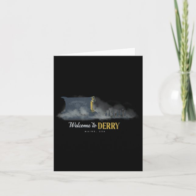 Cartão Bem-vindo a Derry Maine EUA Caravana do Pennywise (Frente)