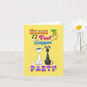 Cartão Bem-vindo à Festa de Quatro Patas