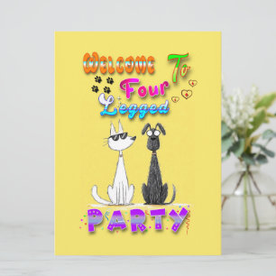 Cartão Bem-vindo à Festa de Quatro Patas