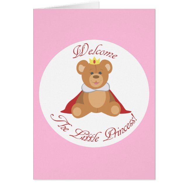 Cartão Bem-Vindo A Pequena Princesa (Frente)