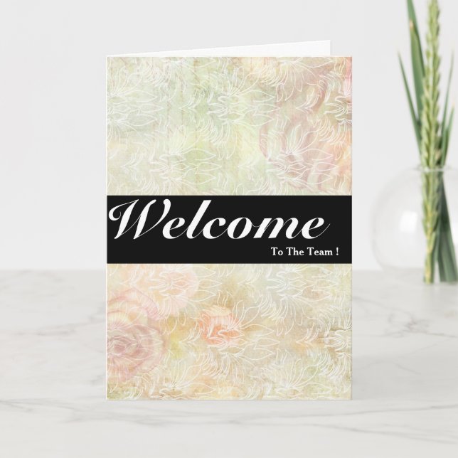 Cartão Bem-Vindo À Placa De Crachá Azul Mínima Da Equipe (Frente)