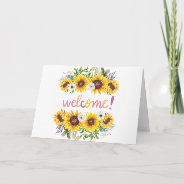 Cartão Bem-Vindo Ao Cartão-Postal Branco Da Equipe (Frente)