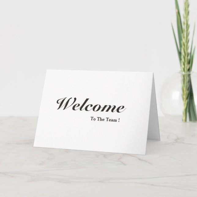 Cartão Bem-Vindo Ao Cartão-Postal Branco Da Equipe (Frente)