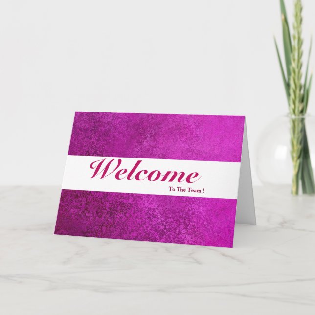 Cartão Bem-Vindo Ao Crachá Azul Mínimo Da Equipe (Frente)