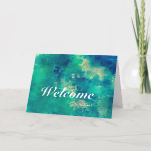 Cartão Bem-Vindo Ao Fundo Azul Da Equipe