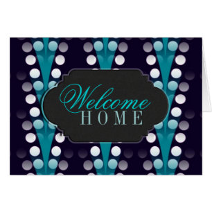 Cartão Bem-vindo ao Home personalizável Card Teal Sparkle