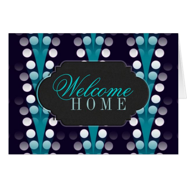Cartão Bem-vindo ao Home personalizável Card Teal Sparkle (Frente Horizontal)