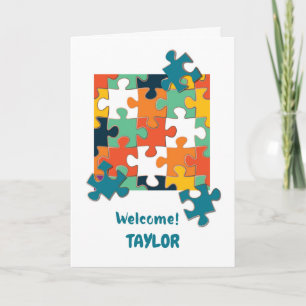 Cartão Bem-vindo ao Quebra-cabeça de Equipe