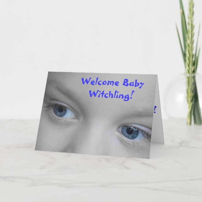 Cartão Bem-vindo, Bebê Witchling - Wiccan New Baby Card (Frente)