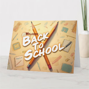 Cartão Bem-vindo de Volta à Escola – Design de Arte com L
