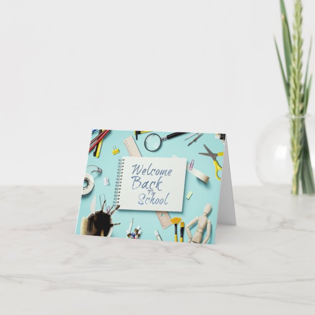 Cartão Bem-vindo de volta à escola - Estilo de notebook c (Frente)