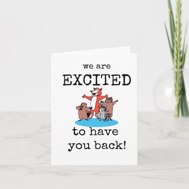 Cartão Bem-Vindo De Volta, Estamos Animados Para Que Você (Frente)