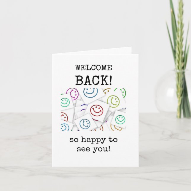 Cartão Bem-vindo De Volta, Tão Feliz De Te Ver, Card (Frente)