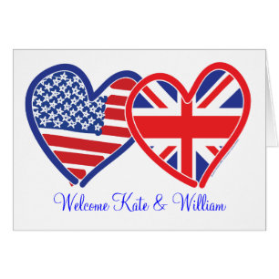 Cartão Bem-vindo Kate & William/ Casamento Real