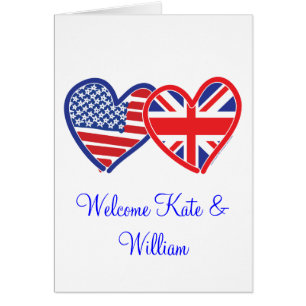 Cartão Bem-vindo Kate & William/ Casamento Real
