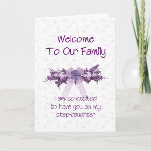 Cartão Bem-vindos à família, garotinha