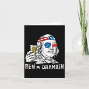 Cartão Ben Drankin - Benjamin Franklin Bebendo Cerveja -