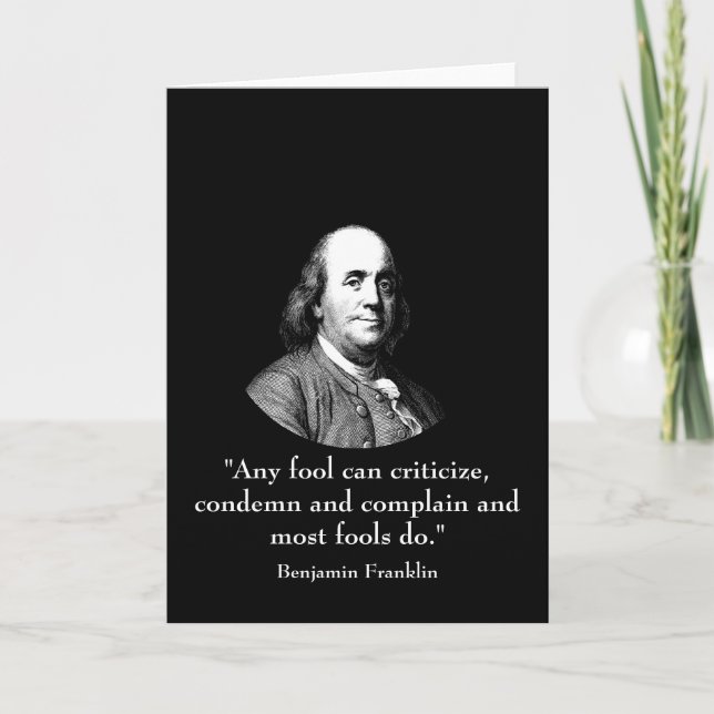 Cartão Ben Franklin and Quote (Frente)