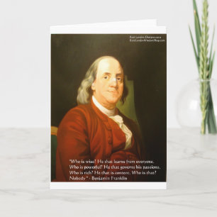 Cartão Ben Franklin (What Is Wise) Quote Gifts & Cards
